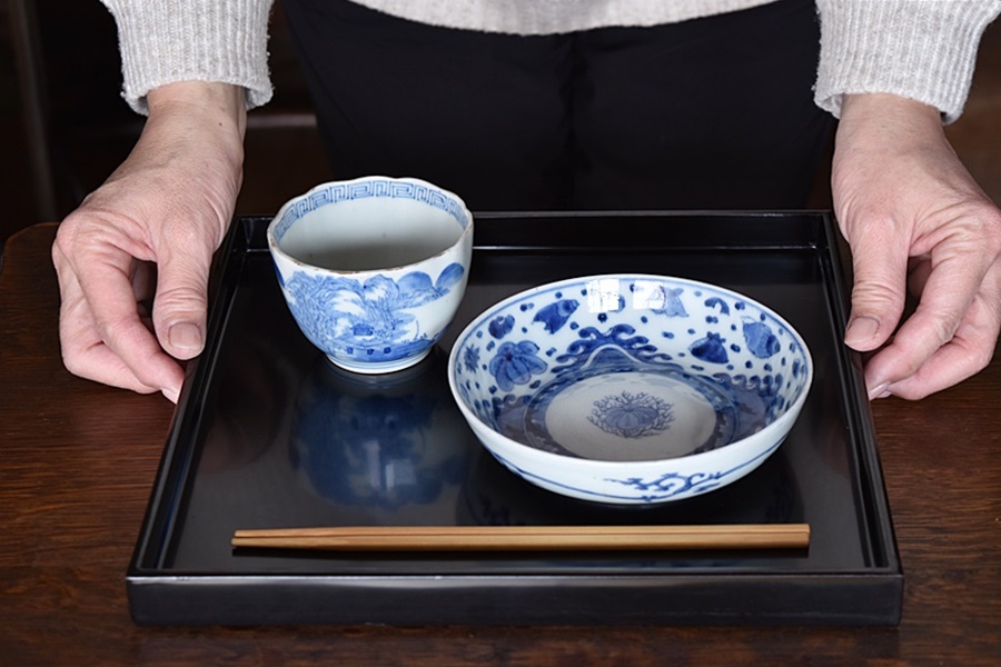 珍品古伊万里色絵海底貝文様そば猪口