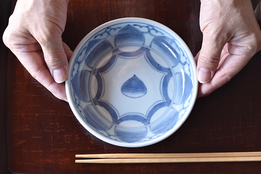 古伊万里 染付 竹笹に梅図 中皿 5枚 [B28150] 高さ