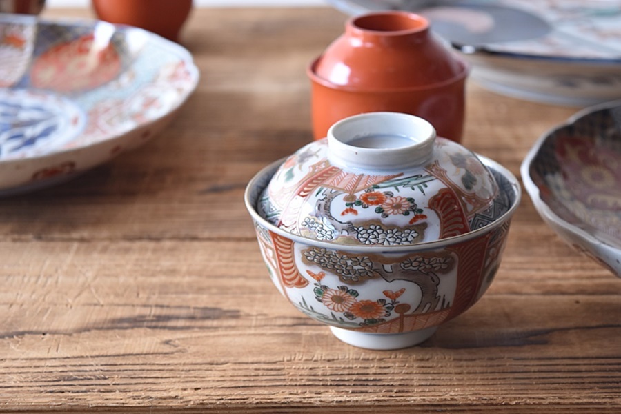 古い明治薩摩超絶細密画小鉢碗/芸者童女仏僧風俗画/里帰り伊万里唐津