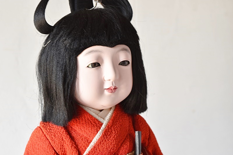 昭和初期 市松人形 愛楽斎 女の子 - 生活骨董と古布のアンティーク