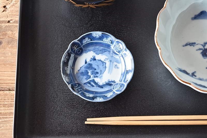 古伊万里 染付 変形 豆皿 - 生活骨董と古布のアンティークショップ