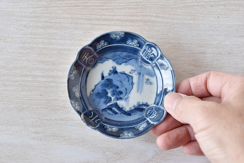 骨董 アンティーク 古伊万里 染付 魚形 変形皿 豆皿 魚皿 箸置き 骨董