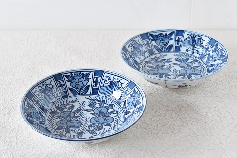 舘林源右衛門作 源右衛門 染付芙蓉手 皿 直径：約30.5cm 舘林源右衛門