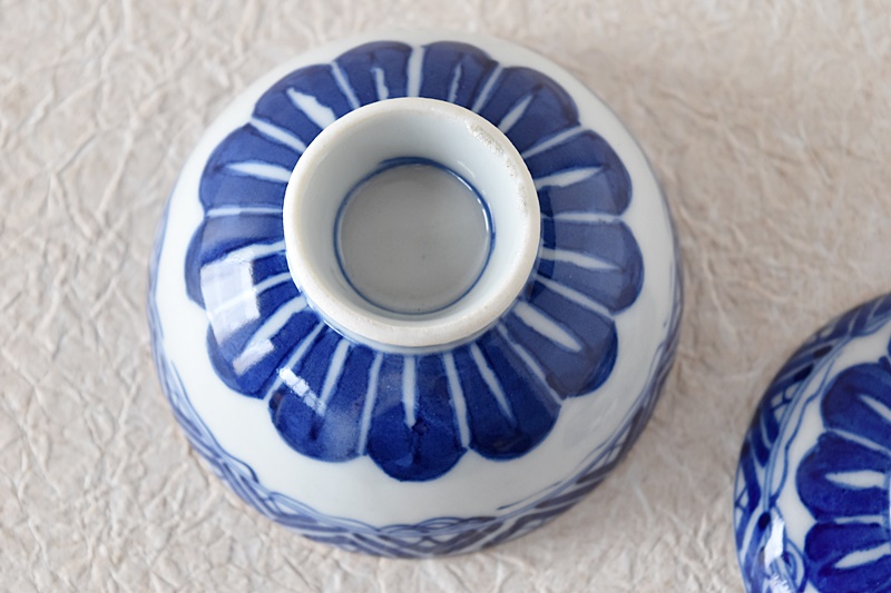 蓋物□紅葉 蓋茶碗 赤絵染付 蓋器(江戸後期～明治期) 鳩居堂 蓋鉢 時代