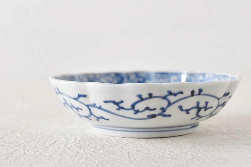 骨董 古伊万里 染付 花唐草 松竹梅 吉祥図案 長皿 ペン皿 1客限り