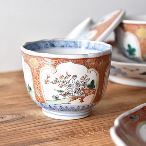 お値下げ 古美術 民藝 アンティーク 古伊万里 染付 蕎麦猪口 そばちょこ 5