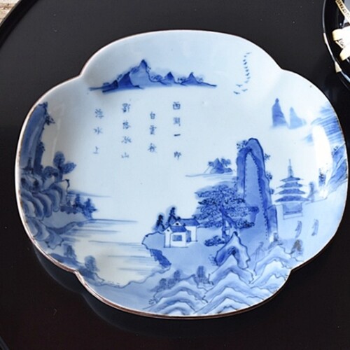 古伊万里 染付上手中皿5枚 東Y8-0106①タカチ 皿 - 生活骨董