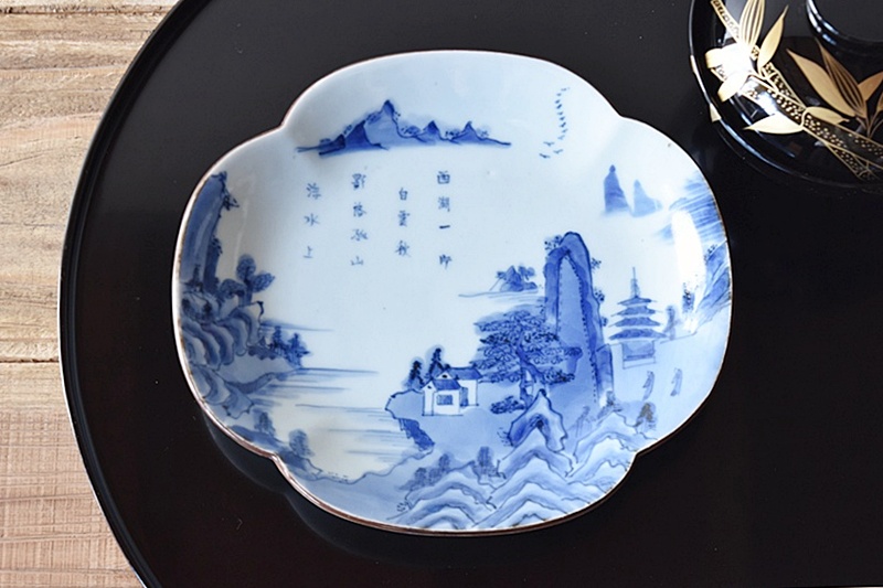 明染付 鳥蓮花図 小鉢 5客 中国古玩 v47