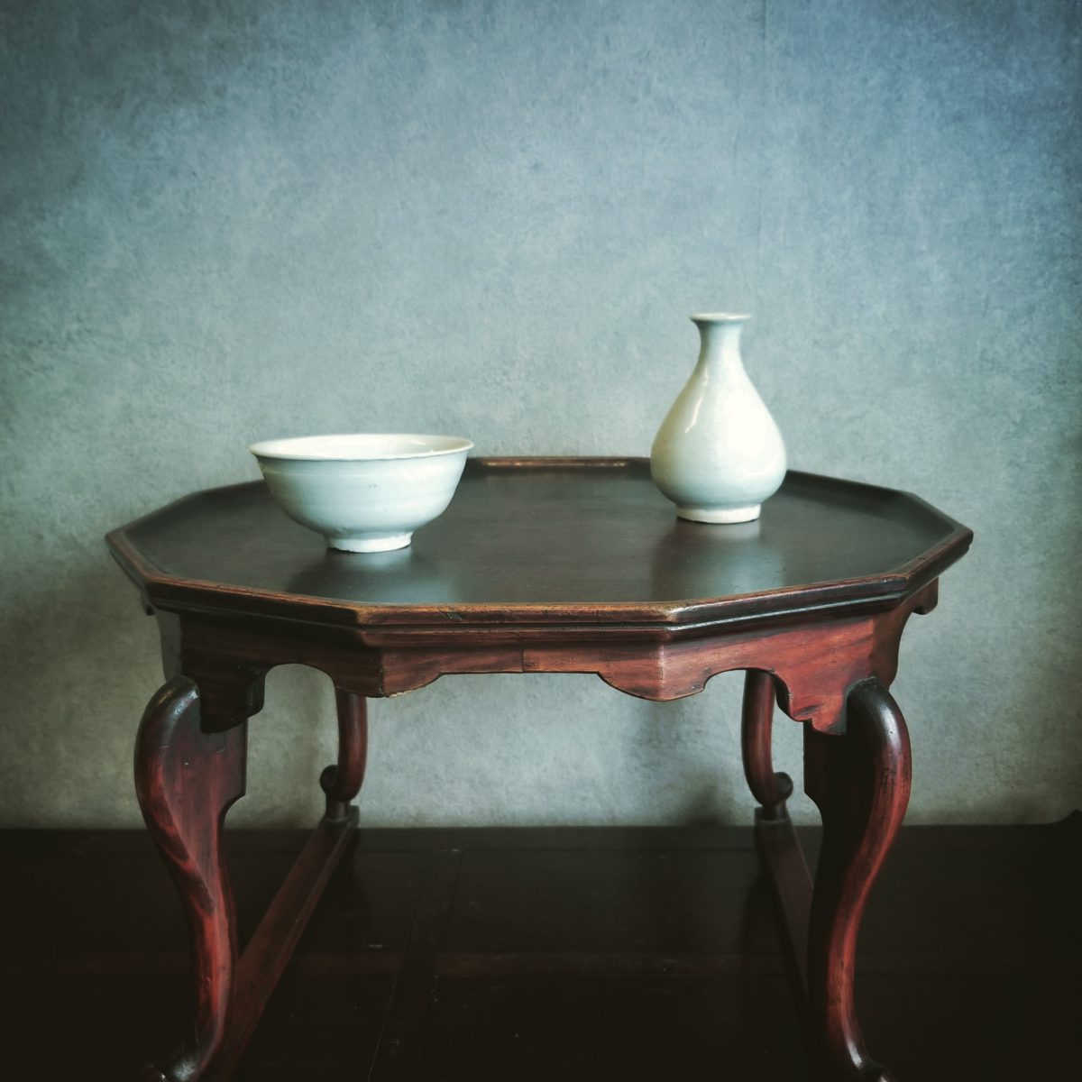 李朝 ソバン 小盤 韓国 お膳 花形 φ35cm 虎脚 虎足 花台 李朝 ソバン