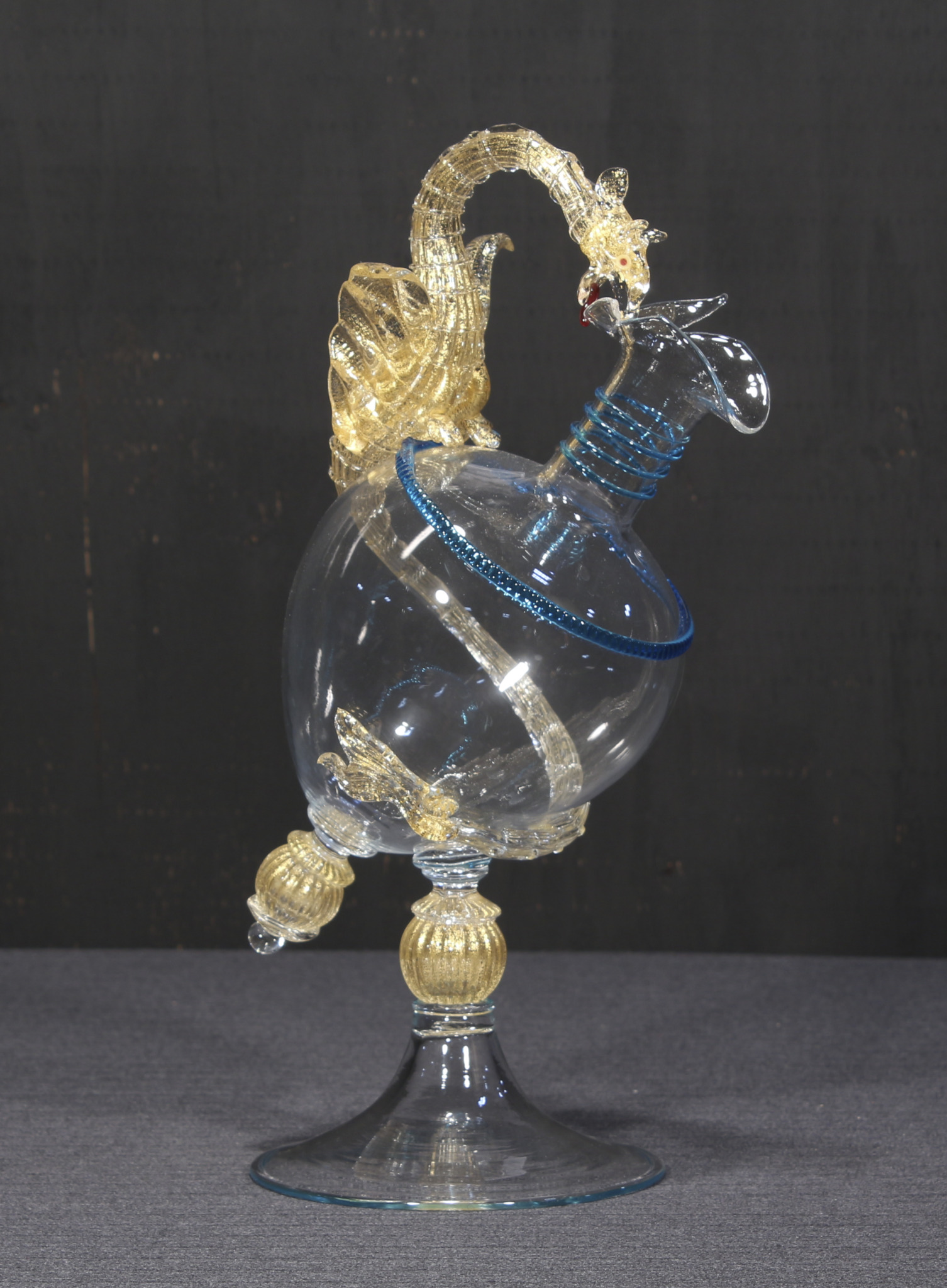 ボヘミア 金彩 デキャンタ グラス セット / ベネチアンガラス 緑