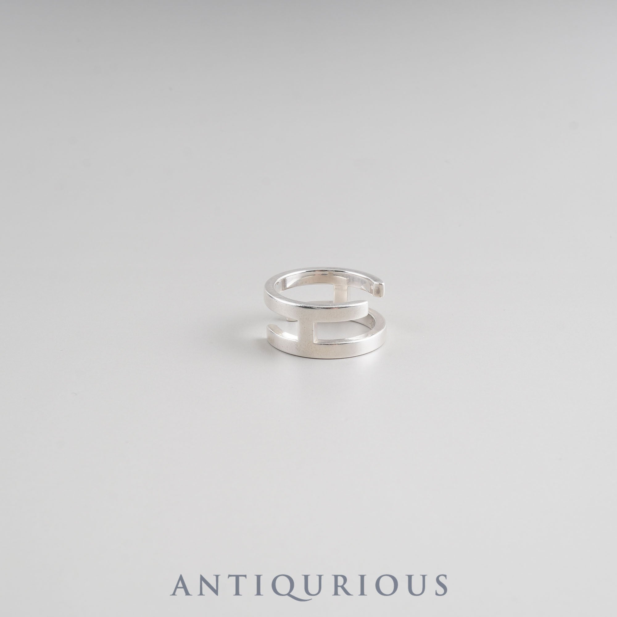 ✨HERMES エルメス Hリング ムーブアッシュ シルバー ピンク Hロゴ