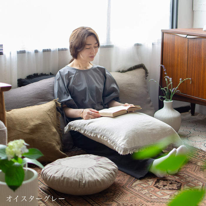 Linen フリンジクッションカバー 55×59 — ANTRY USE ONLY GENUINE