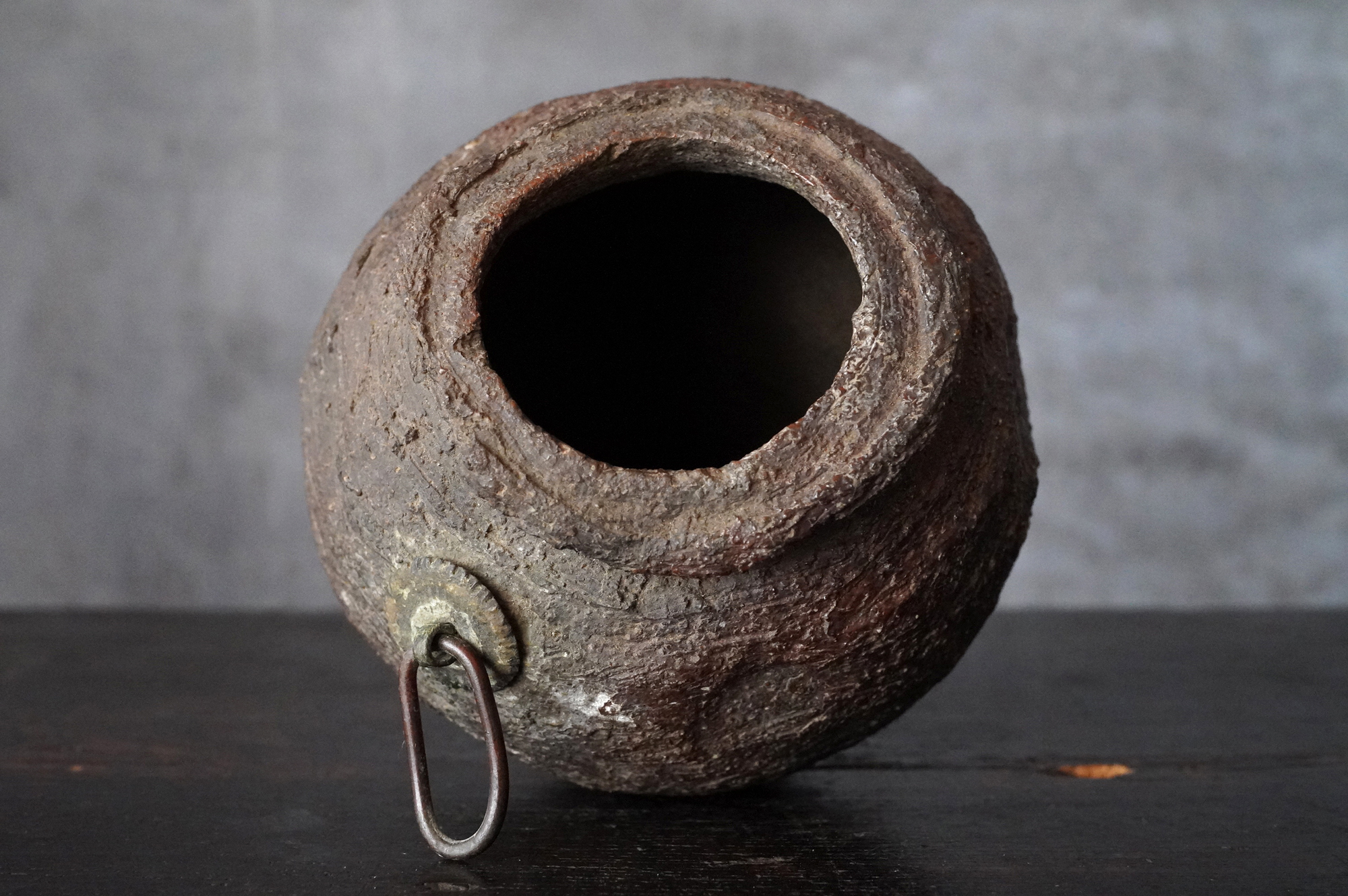 ◇粽花入 南蛮焼 焼締め 徳利 花活け 茶人好み 室町〜桃山時代◇