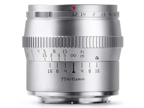 シルバー鏡筒の「TTArtisan 50mm f/1.2 C」にEF-M/E/X/マイクロフォー