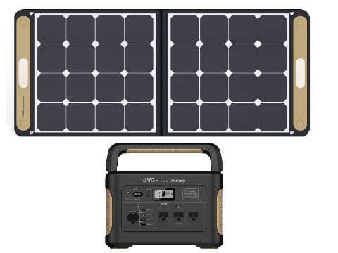JVC、持ち運べるUSBソーラーパネルと最大2,000W出力のポータブル電源