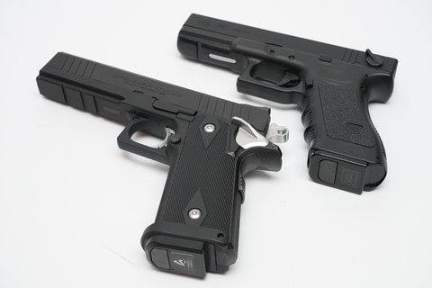 超超超ロングスライド 電動ハンドガン 初速90 サイクル秒間25発 てん