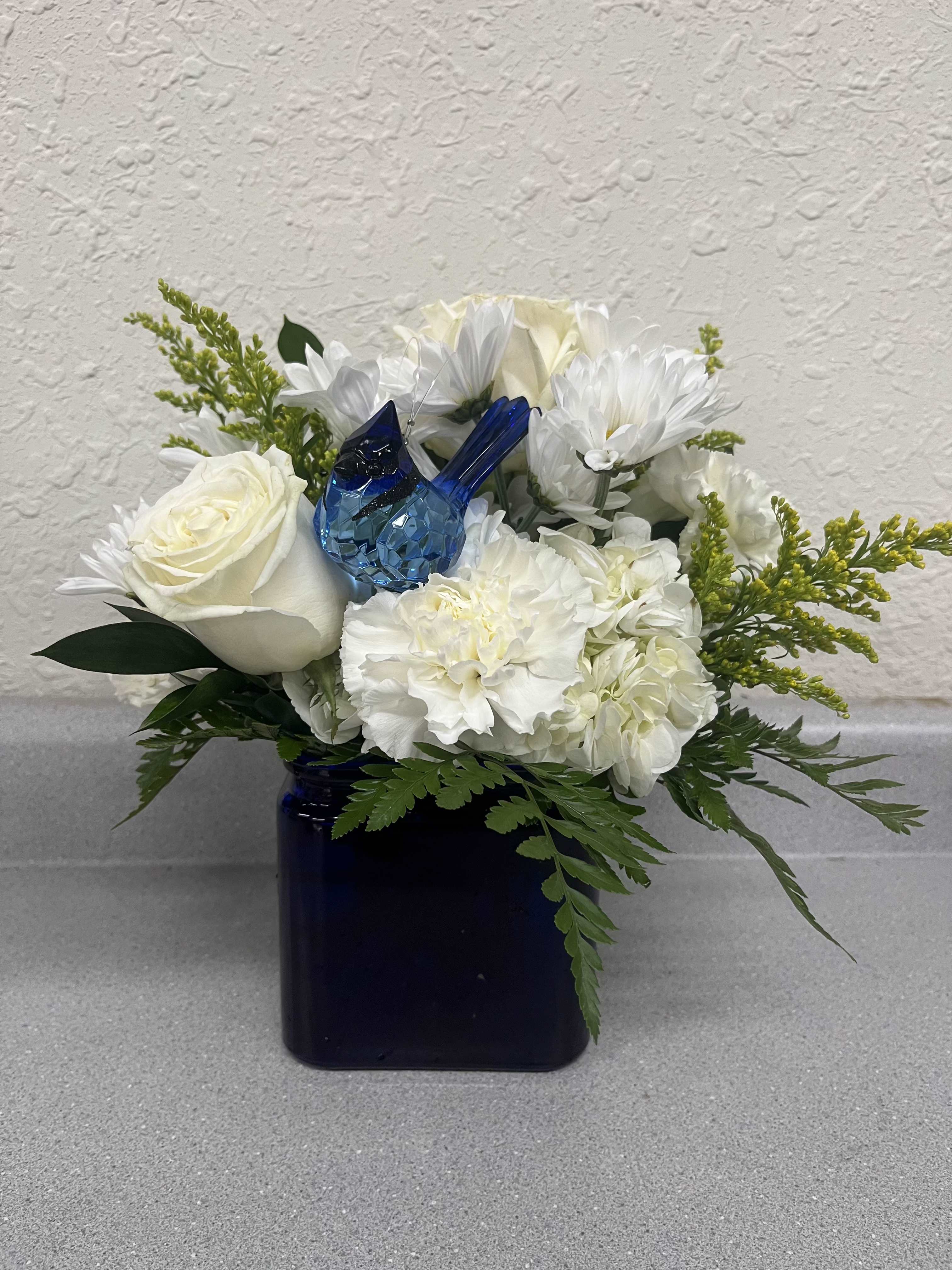 □Blue flower□Juliane Marie□額装34×28◇陶板画◇ □Blue