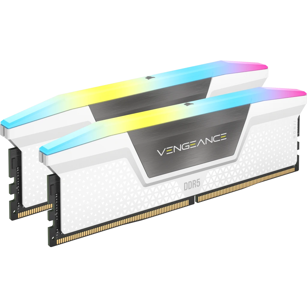 VENGEANCE® RGB 32GB (2x16GB) DDR5 DRAM 6000MHz C40 Memory Kit — White