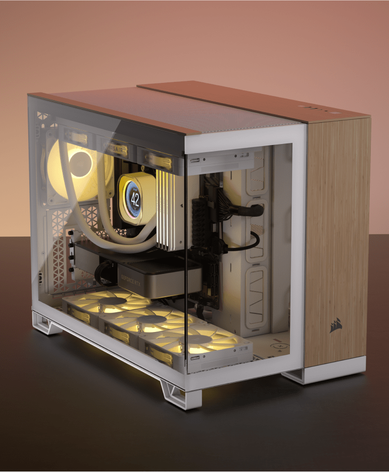 iCUE LINK 2500X RGB Micro ATX デュアルチャンバー PC ケース - ホワイト