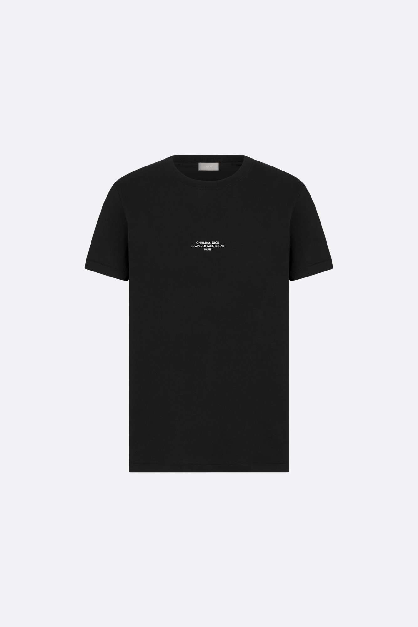 Dior Montaigne T-Shirt, Regular Fit Black Mercerized Cotton Jersey