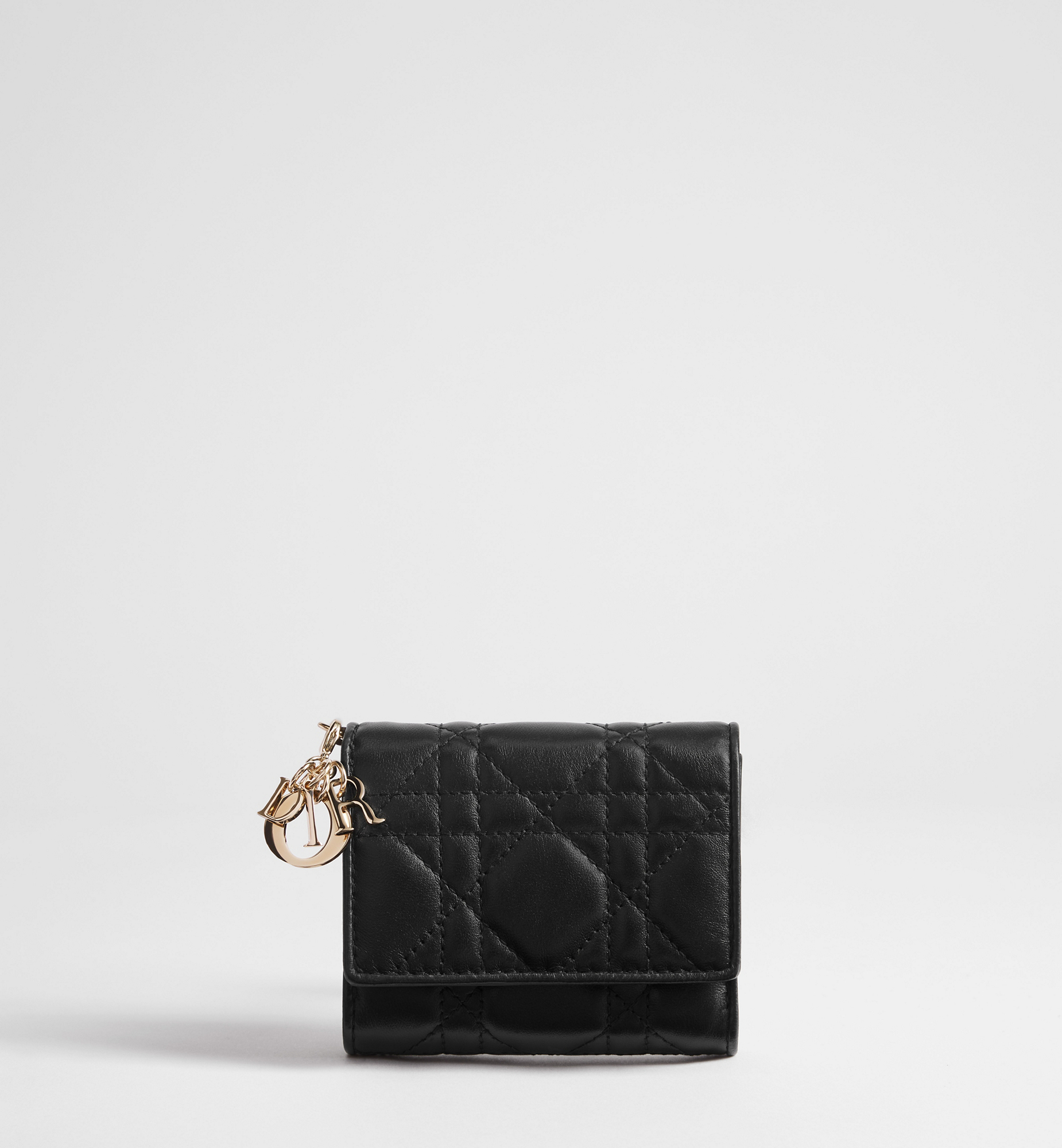Lady Dior Lotus Wallet Black Cannage Lambskin | DIOR