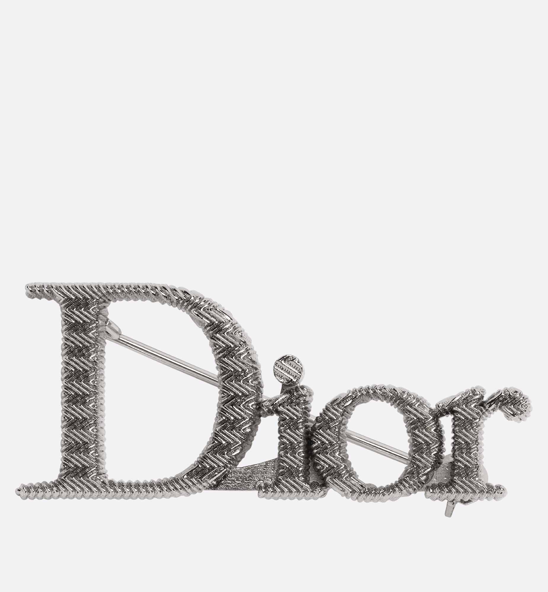 Dior Guilloché Brooch Silver-Finish Brass | DIOR