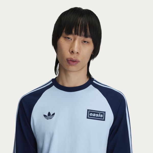 adidas TOUR 3-STRIPES LONGSLEEVE TEE - Blue | Free Shipping with