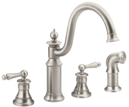 Moen S712SRS Spot resist stainless two-handle high arc kitchen faucet