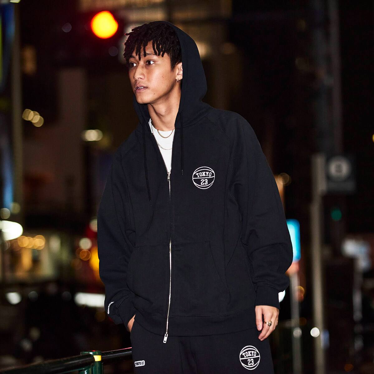 TOKYO 23 SWEAT ZIP UP HOODIE BLACK 21FW-I（トウキョウ23 スエット