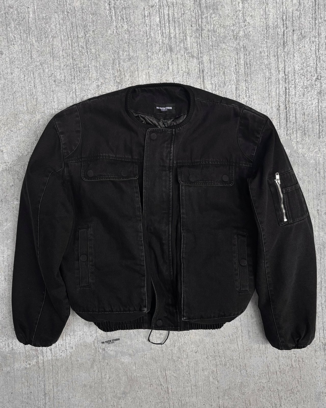 IMPLY — NO/FAITH STUDIOS - Heavy Denim Bomber Jacket (Black)