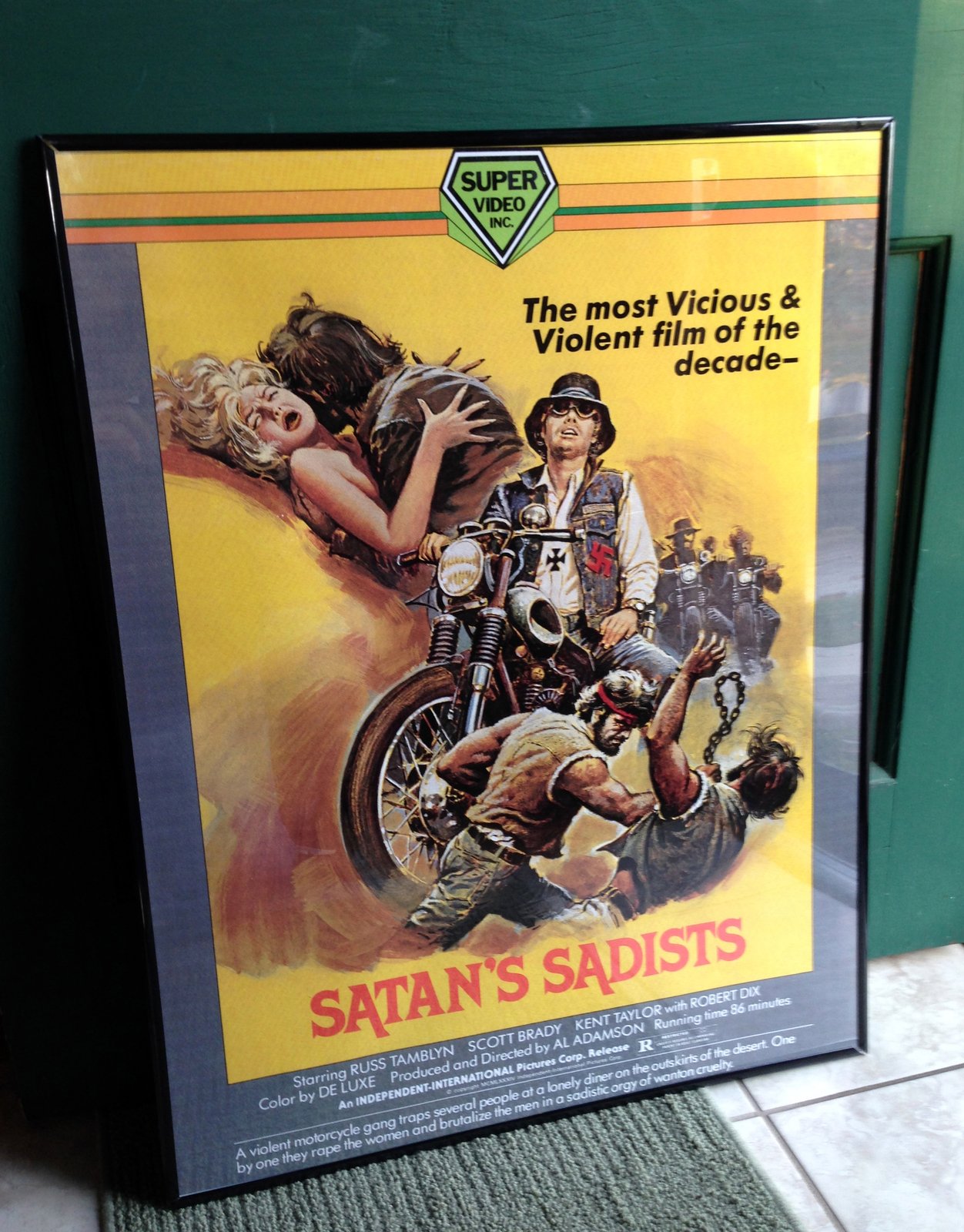 1969 SATAN'S SADISTS Super Video VHS Box Art Poster 24 x 36