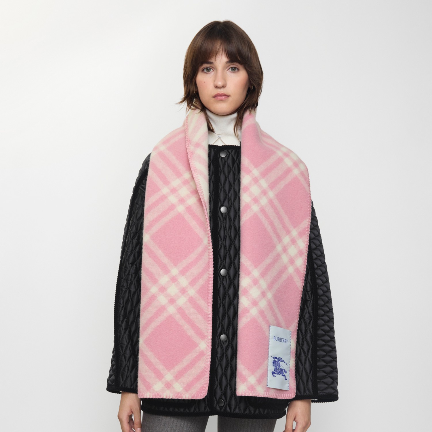 チェック ウールスカーフ (シュガーピンク) | Burberry®公式サイト