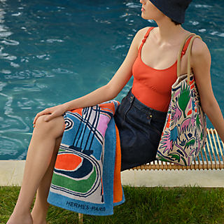 ビーチタオル 《パームツリー》 - グリーン | Hermès - エルメス-公式