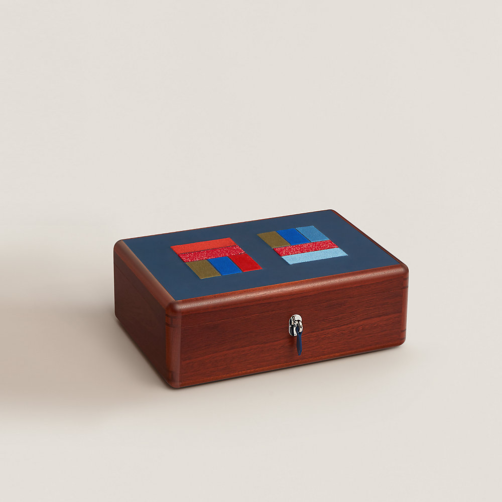 Casaque Holi watch and cufflink box, large model | Hermès USA