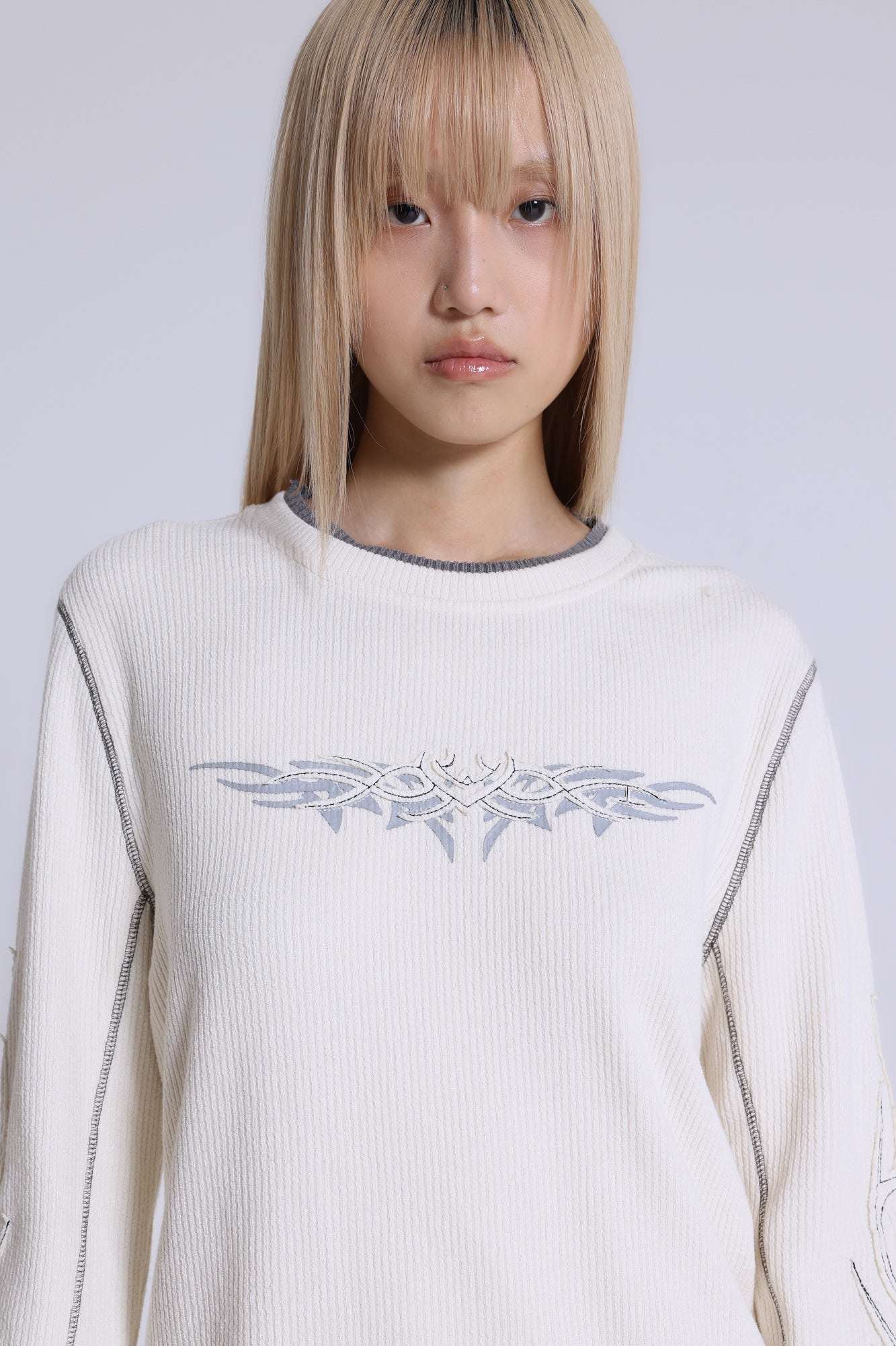 Off White Tattoo Applique Tee | Jaded London | Clothing