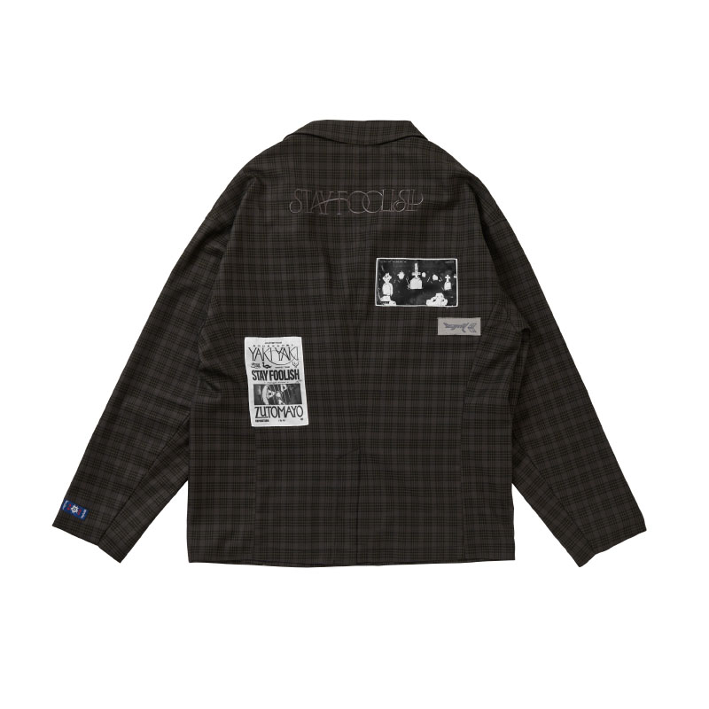 STAY FOOLISH Jacket (Checkered Kahki) - ZUTOMAYO MART