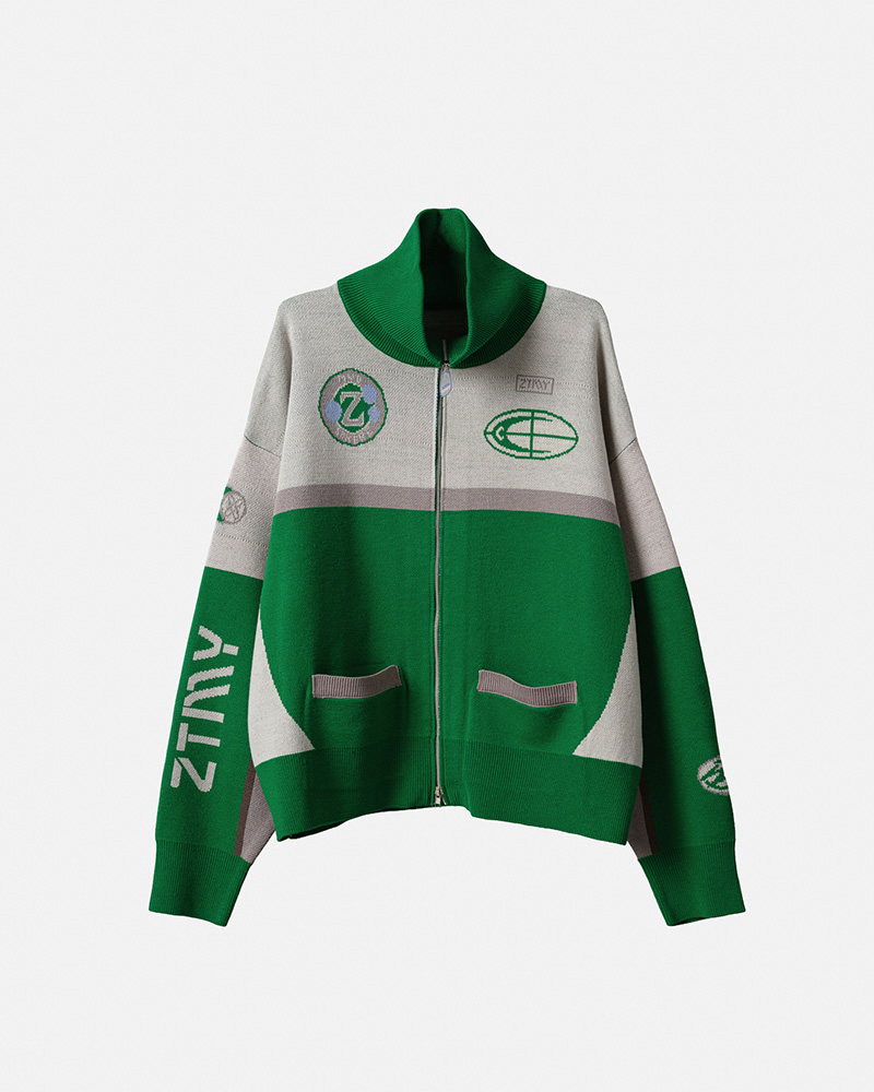 Full Zip Knit Jersey (Green) - ZUTOMAYO MART