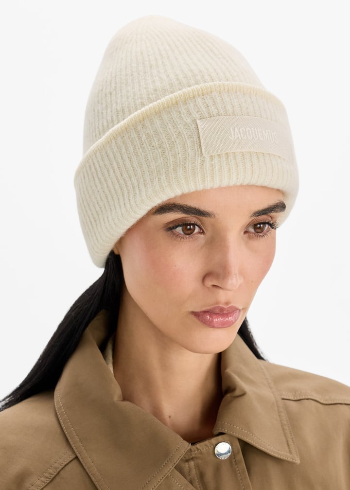Jacquemus Le Bonnet Gros Grain beanie for Women - White in USA
