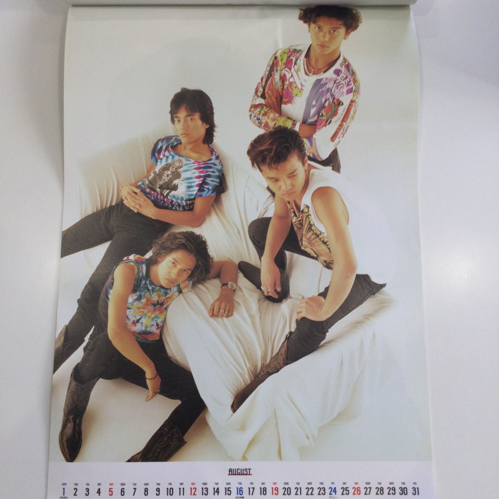 レア】 男闘呼組 1990年 カレンダー ＋ 特典ハンカチ付き 昭和レトロ