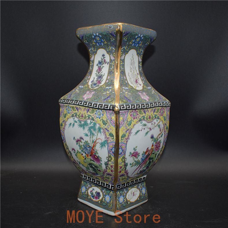 八方青花亭台楼高足鉢 景徳鎮 陶磁器 装飾品 現代工芸品 美術品 置物