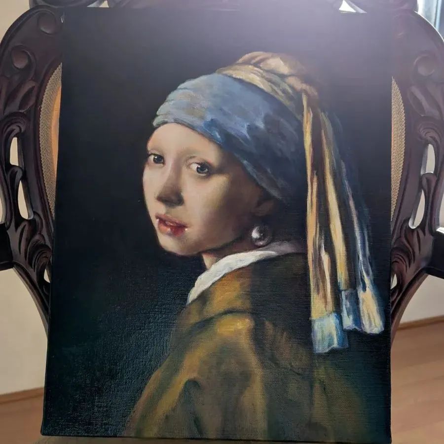 人物画 美人画 painterTMK真筆 フルート 女性人物画 油絵 人物画 美人