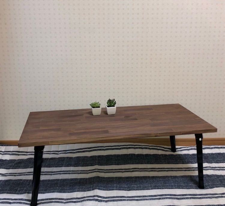 一枚板】アンティーク風 折りたたみ式 ファッション ローテーブル