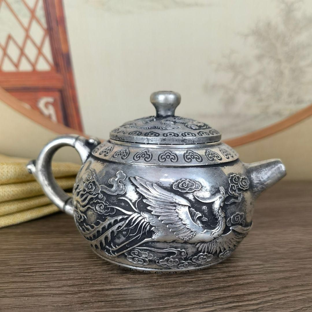 アンティークコレクション竜壺工芸品置物5銅器 竜紋竜茶壺 酒壺 書