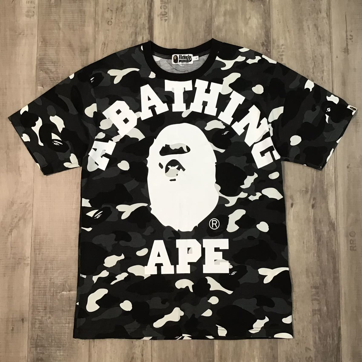 L BAPE X VGM COLLEGE TEE Tシャツ 白 ゴッホ カレッジ L BAPE X VGM