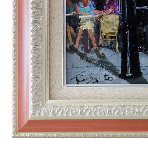 レストラン カフェ 油彩画 大きなサイズ お引取り大歓迎