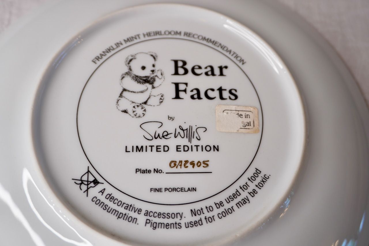 Franklin Mint 販売 テディベア 猫 絵皿 2枚セット コレクション