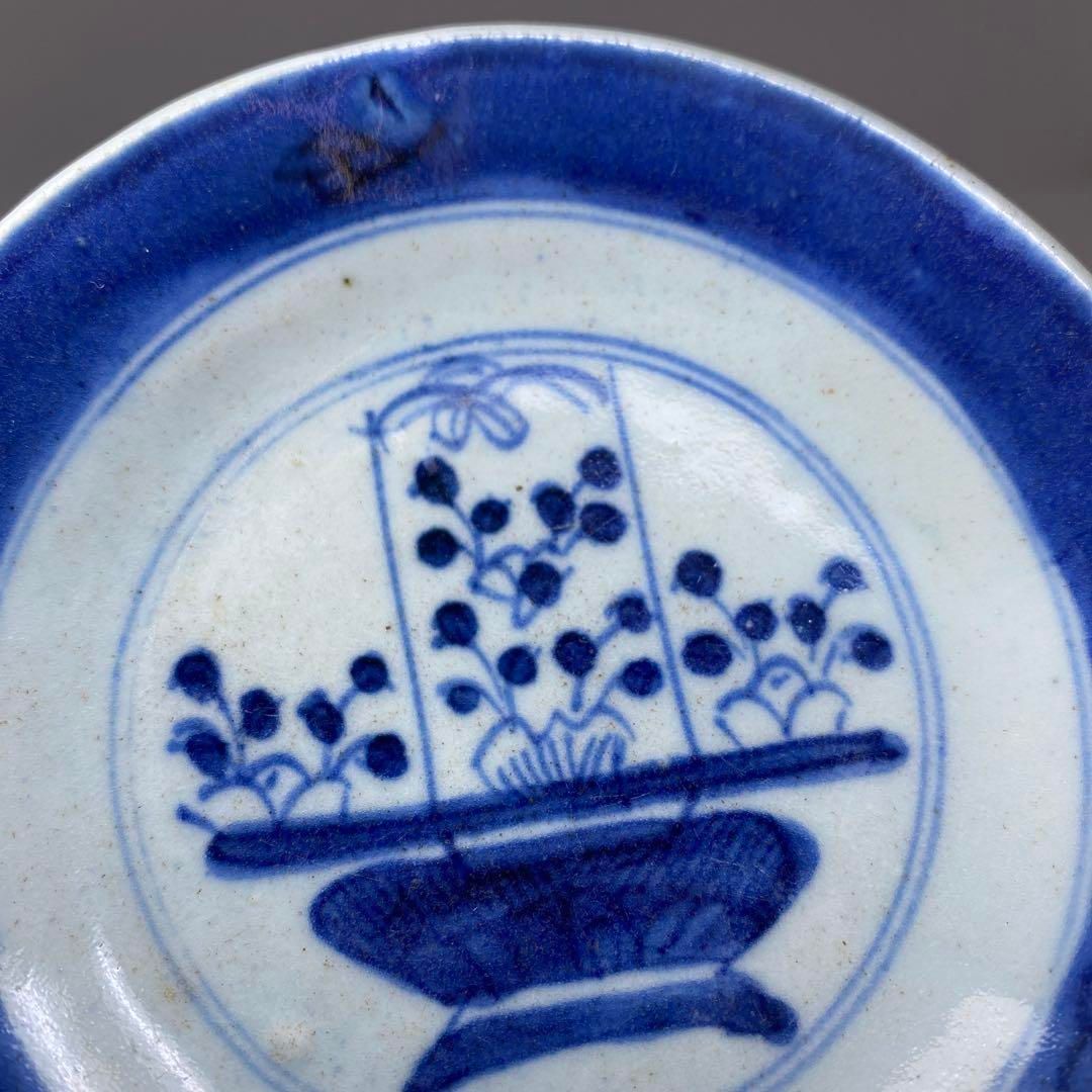 中国 清時代 染付 硯 花果紋 木箱入 送料込み251108 中国 清時代 染付