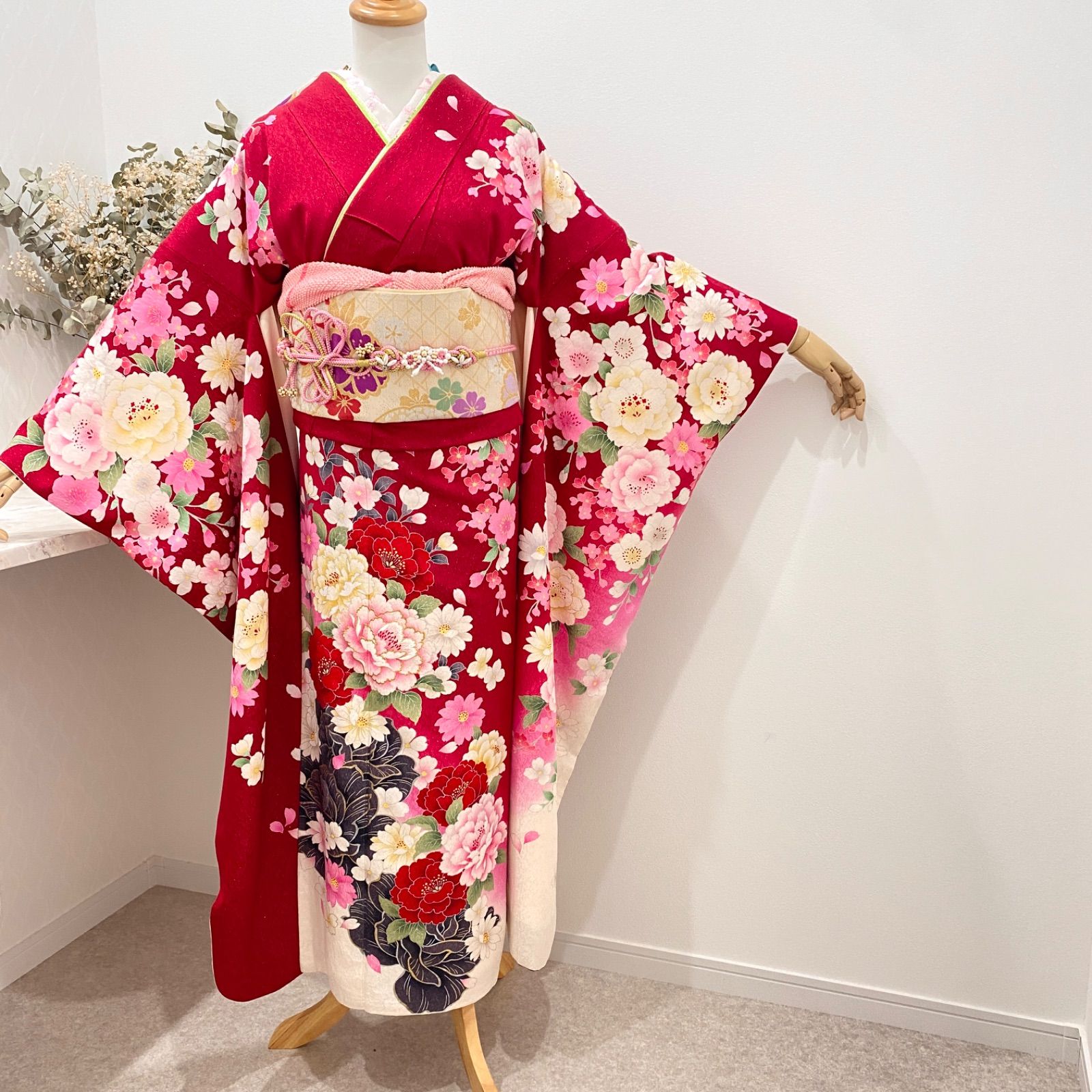サカイ品 赤色花柄振袖 振袖フルセット 振袖 振袖セット 成人式 楽天