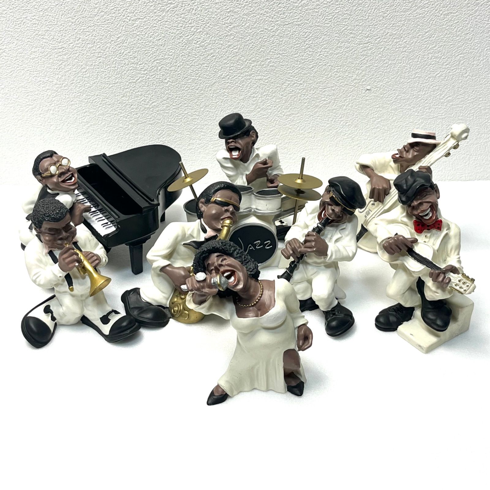ジャズバンド 置物 フィギュア 元箱付属 JAZZ 黒人 ジャズバンド 置物