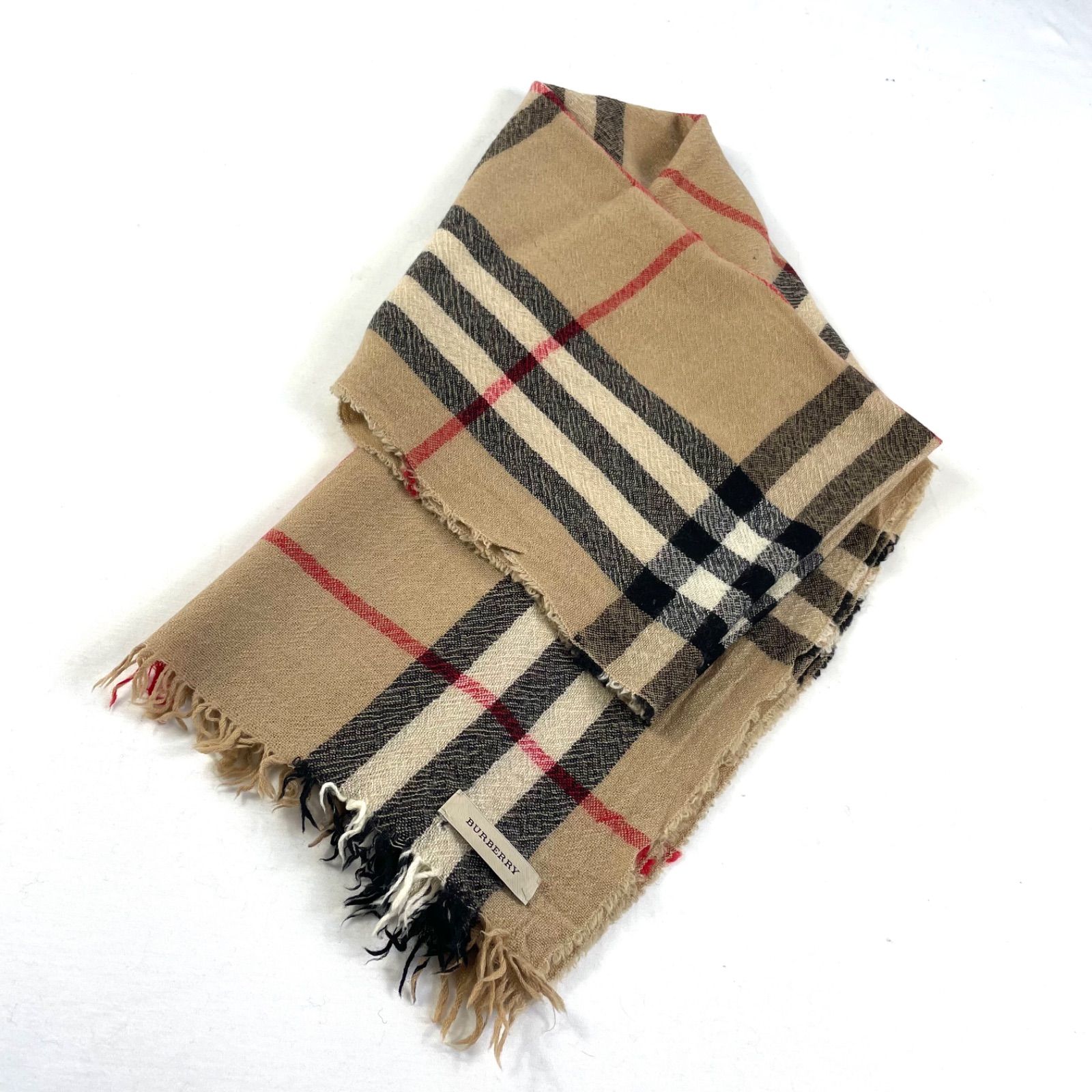 BURBERRY ♪バーバリー カシミヤマフラー/ベージュ色/ノバチェック色